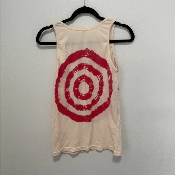 American Apparel Cream Tank Top with Red Bullseye Design Size Small - Picture 4 of 4